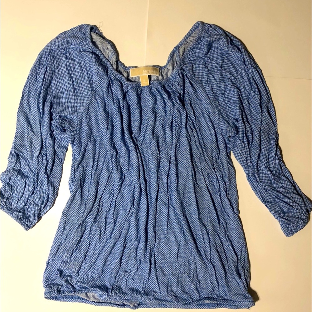 4-Michael Kors blue and white checkered tunic